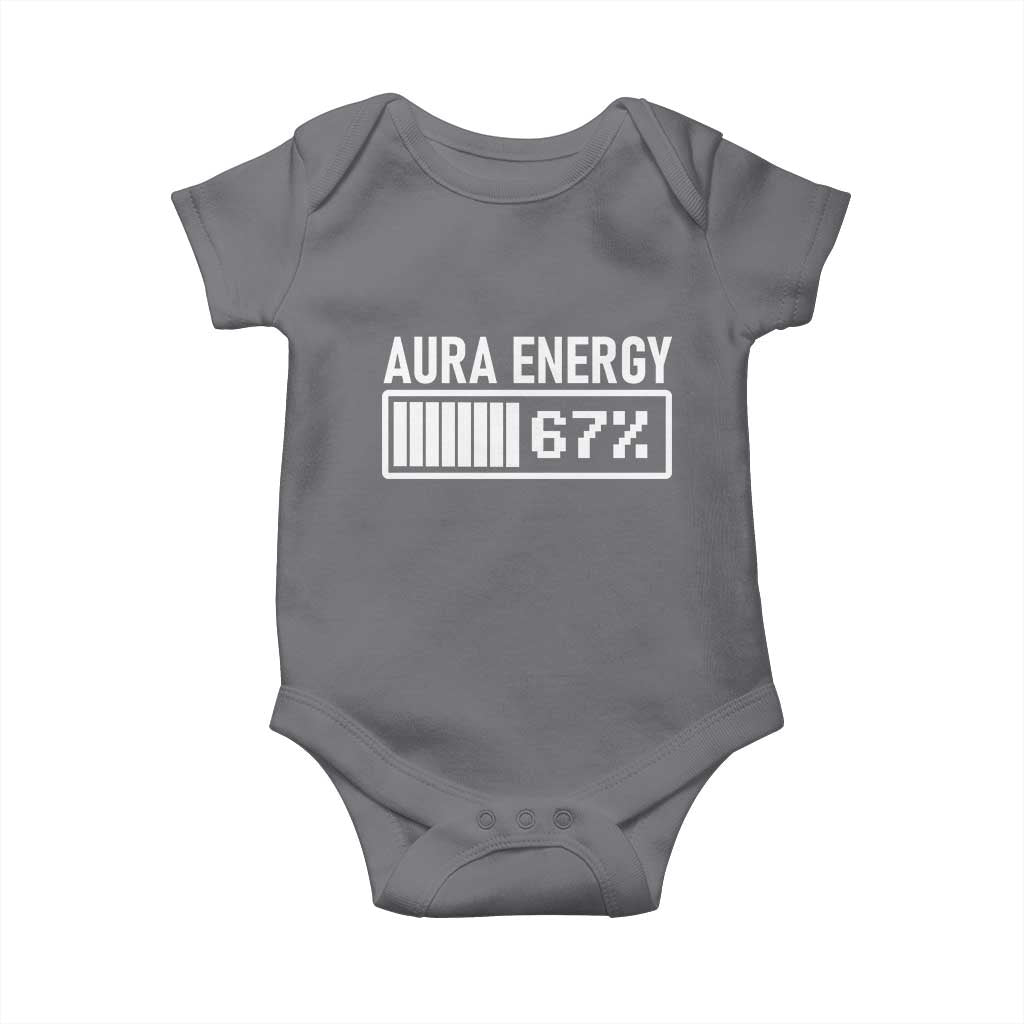 Funny Aura Energy at 67 Baby Onesie Six Seven Viral Meme 6 7 Gen Alpha Slang TS02 Charcoal Print Your Wear