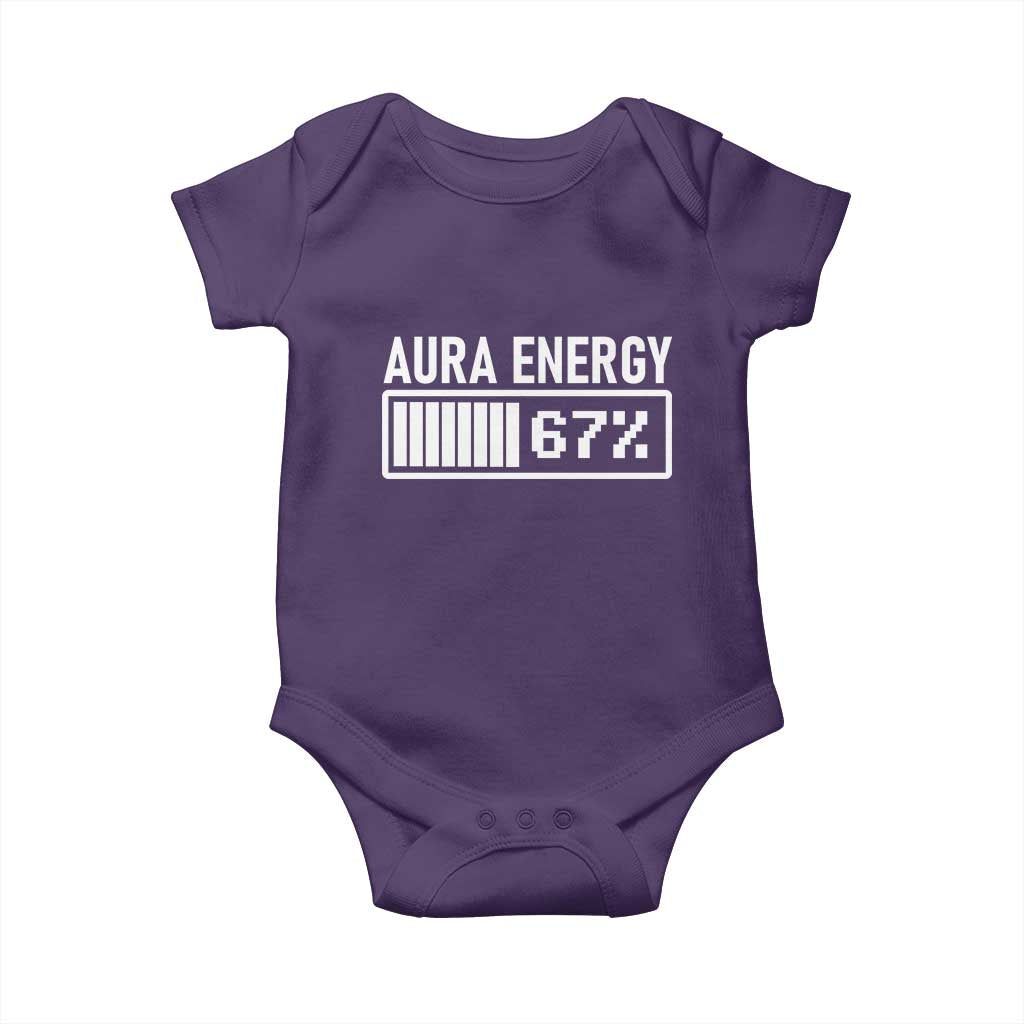 Funny Aura Energy at 67 Baby Onesie Six Seven Viral Meme 6 7 Gen Alpha Slang TS02 Purple Print Your Wear