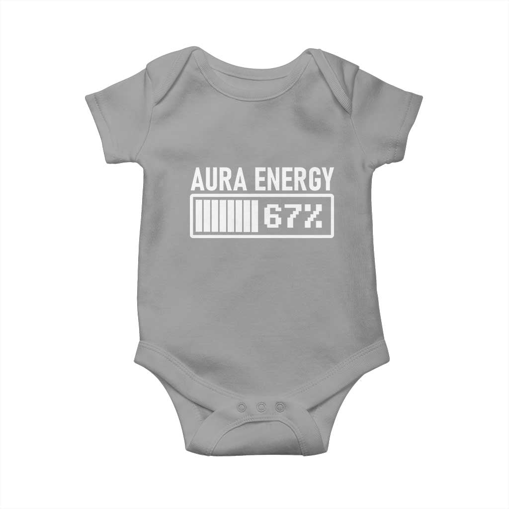 Funny Aura Energy at 67 Baby Onesie Six Seven Viral Meme 6 7 Gen Alpha Slang TS02 Sport Gray Print Your Wear