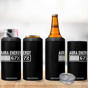 Funny Aura Energy at 67 4 in 1 Can Cooler Tumbler Six Seven Viral Meme 6 7 Gen Alpha Slang TS02 Print Your Wear