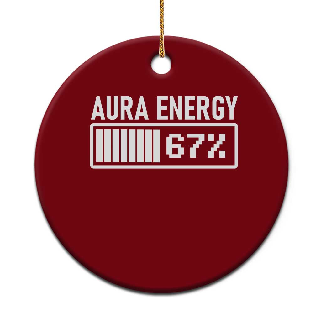 Funny Aura Energy at 67 Ceramic Ornament Six Seven Viral Meme 6 7 Gen Alpha Slang TS02 1pc Red Print Your Wear