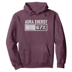 Funny Aura Energy at 67 Hoodie Six Seven Viral Meme 6 7 Gen Alpha Slang TS02 Maroon Print Your Wear