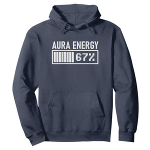 Funny Aura Energy at 67 Hoodie Six Seven Viral Meme 6 7 Gen Alpha Slang TS02 Navy Print Your Wear