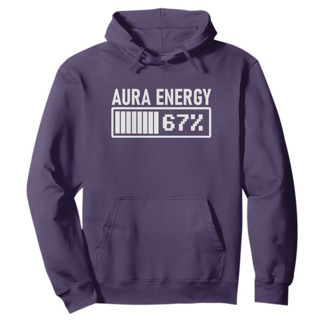 Funny Aura Energy at 67 Hoodie Six Seven Viral Meme 6 7 Gen Alpha Slang TS02 Purple Print Your Wear