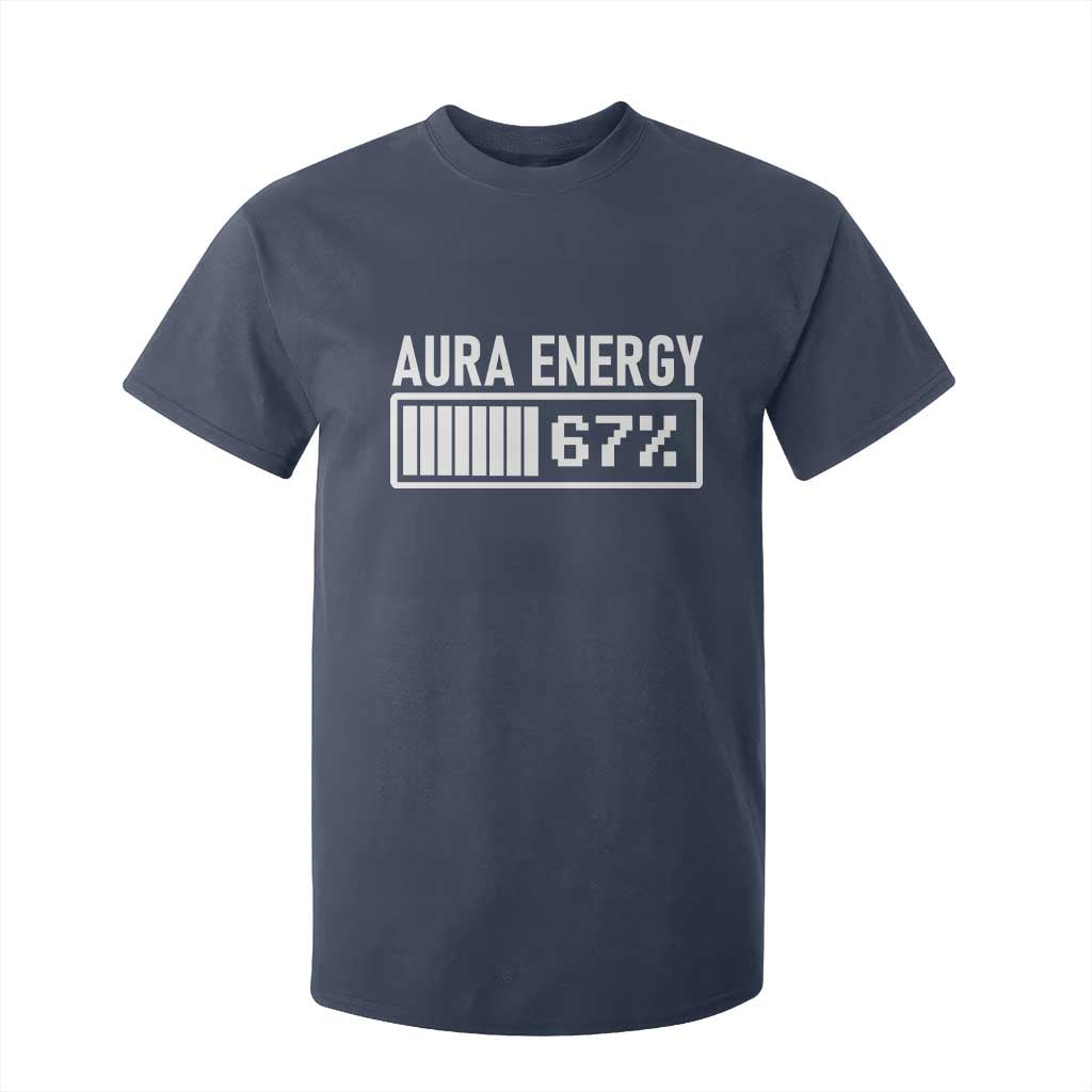 Funny Aura Energy at 67 T Shirt For Kid Six Seven Viral Meme 6 7 Gen Alpha Slang TS02 Navy Print Your Wear
