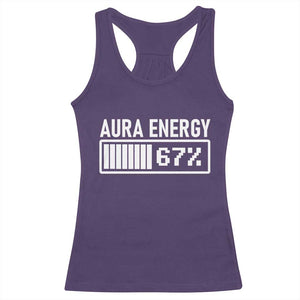 Funny Aura Energy at 67 Racerback Tank Top Six Seven Viral Meme 6 7 Gen Alpha Slang TS02 Purple Print Your Wear