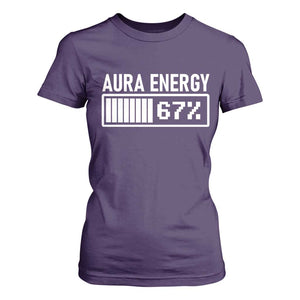 Funny Aura Energy at 67 T Shirt For Women Six Seven Viral Meme 6 7 Gen Alpha Slang TS02 Purple Print Your Wear