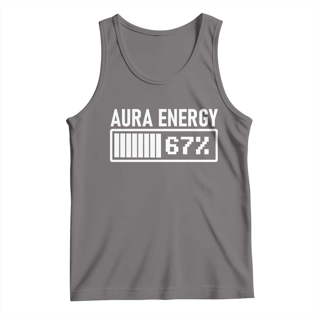 Funny Aura Energy at 67 Tank Top Six Seven Viral Meme 6 7 Gen Alpha Slang TS02 Deep Heather Print Your Wear