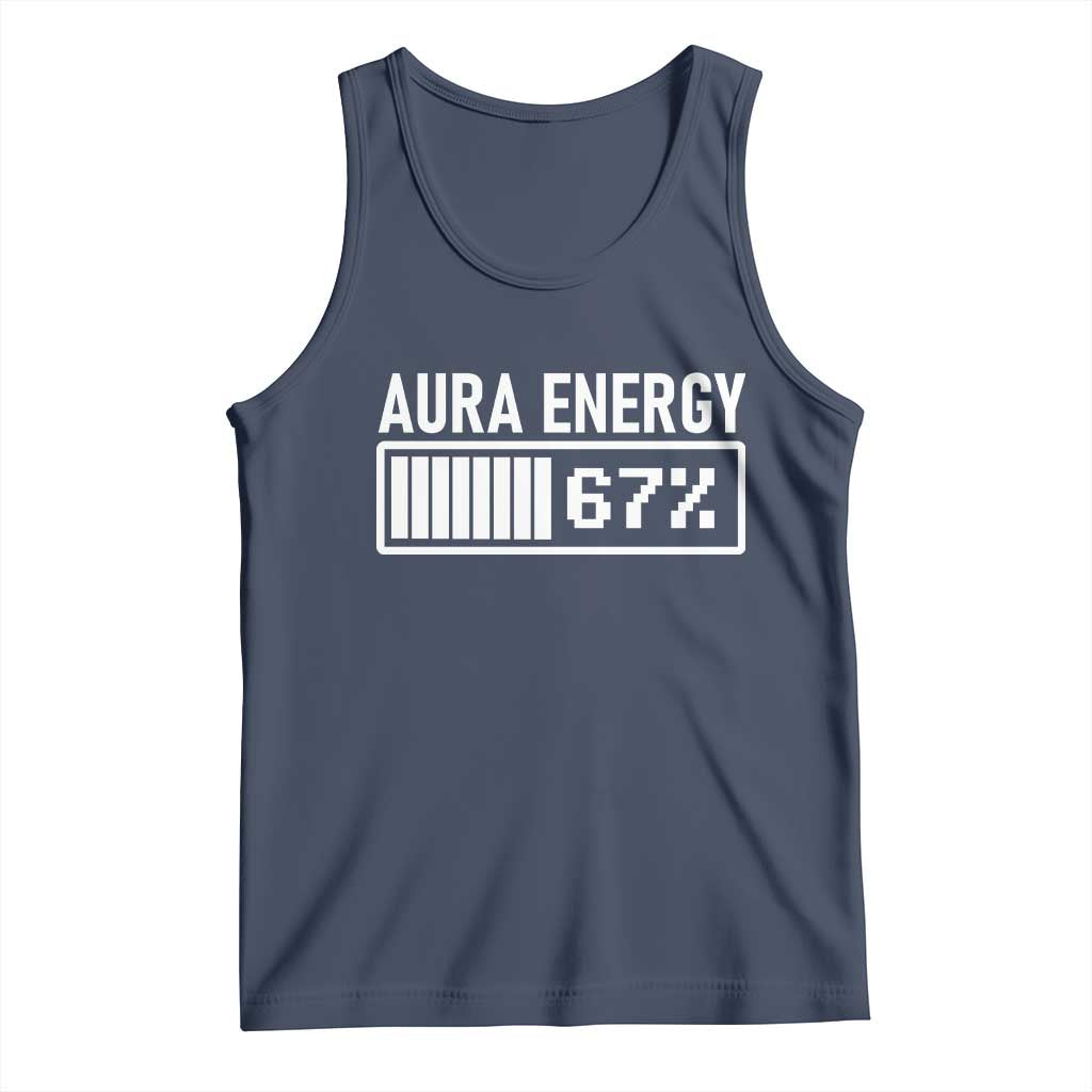 Funny Aura Energy at 67 Tank Top Six Seven Viral Meme 6 7 Gen Alpha Slang TS02 Navy Print Your Wear