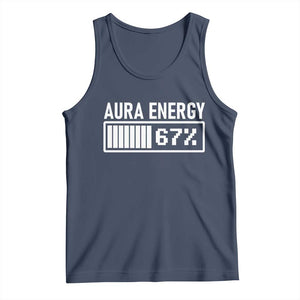 Funny Aura Energy at 67 Tank Top Six Seven Viral Meme 6 7 Gen Alpha Slang TS02 Navy Print Your Wear