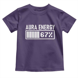 Funny Aura Energy at 67 Toddler T Shirt Six Seven Viral Meme 6 7 Gen Alpha Slang TS02 Purple Print Your Wear