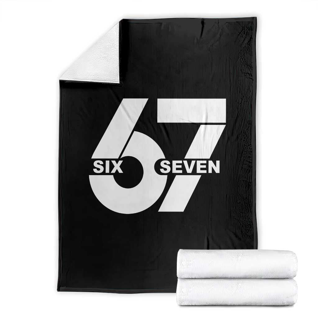 Funny Six Seven 67 Meme Throw Blanket Bold Graphic TS02 Black Print Your Wear