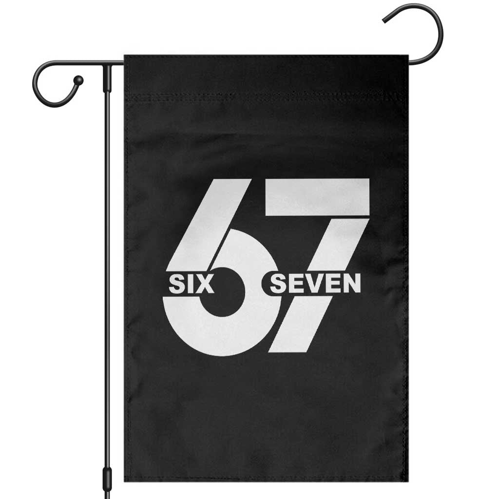 Funny Six Seven 67 Meme Garden Flag Bold Graphic TS02 Black Print Your Wear