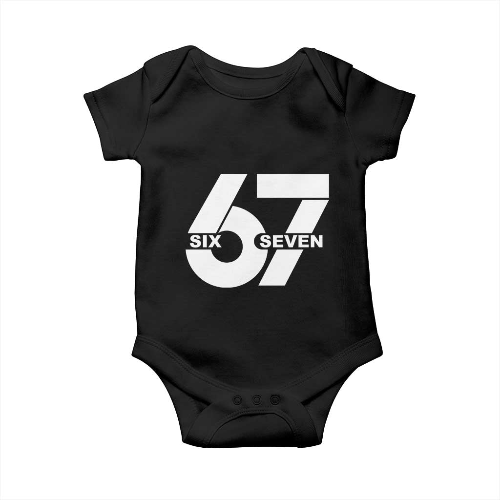 Funny Six Seven 67 Meme Baby Onesie Bold Graphic TS02 Black Print Your Wear