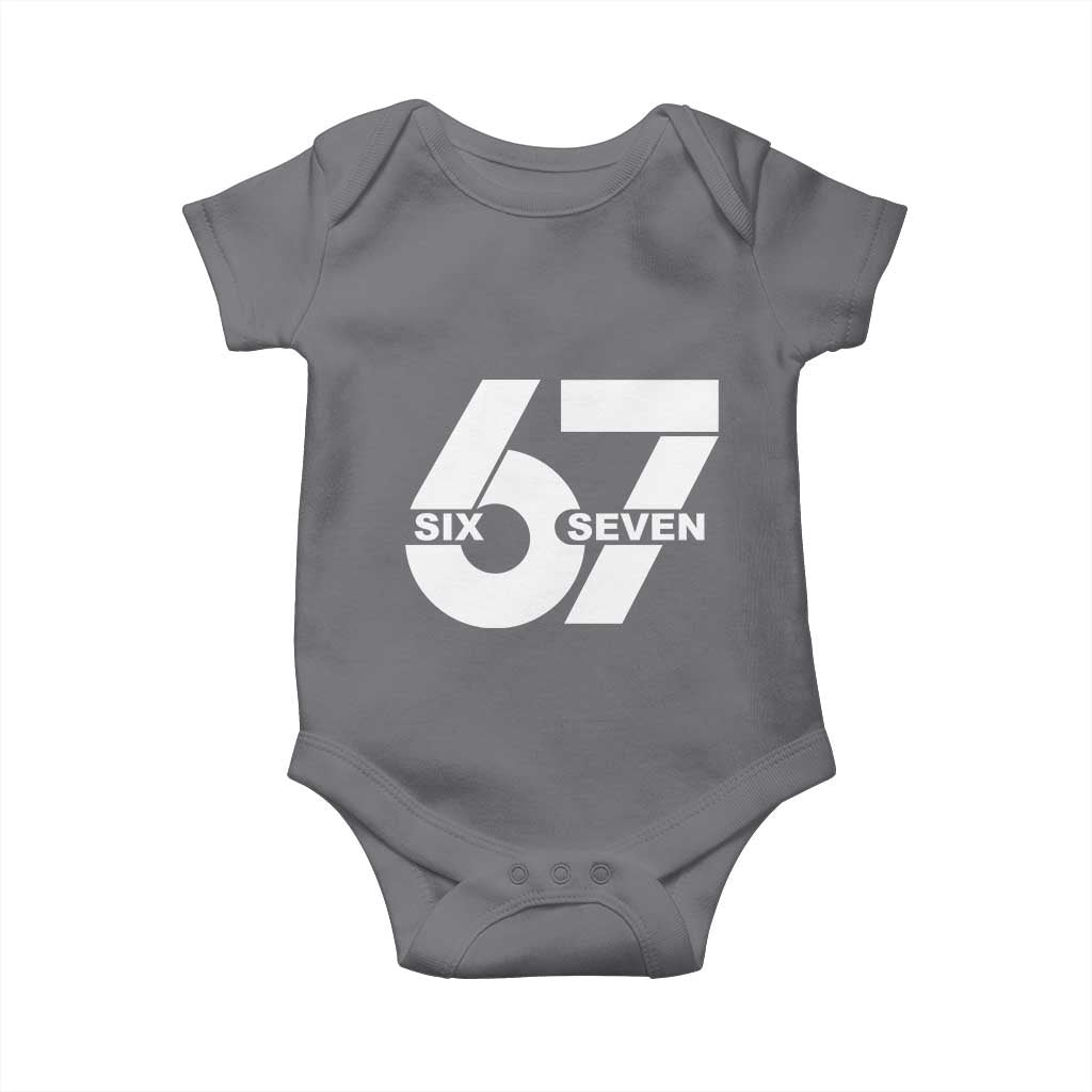Funny Six Seven 67 Meme Baby Onesie Bold Graphic TS02 Charcoal Print Your Wear