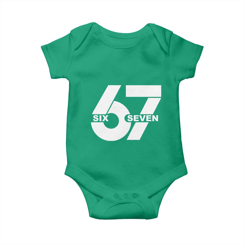 Funny Six Seven 67 Meme Baby Onesie Bold Graphic TS02 Irish Green Print Your Wear