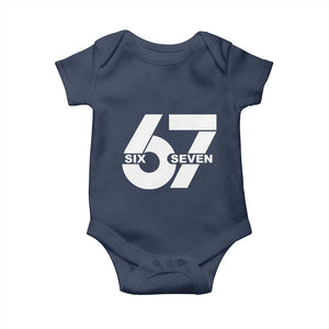 Funny Six Seven 67 Meme Baby Onesie Bold Graphic TS02 Navy Print Your Wear