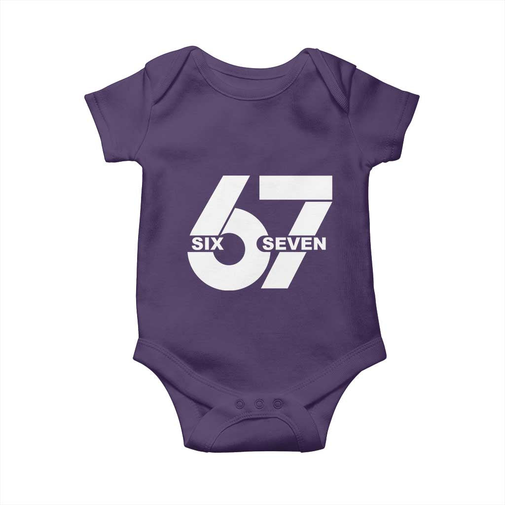Funny Six Seven 67 Meme Baby Onesie Bold Graphic TS02 Purple Print Your Wear