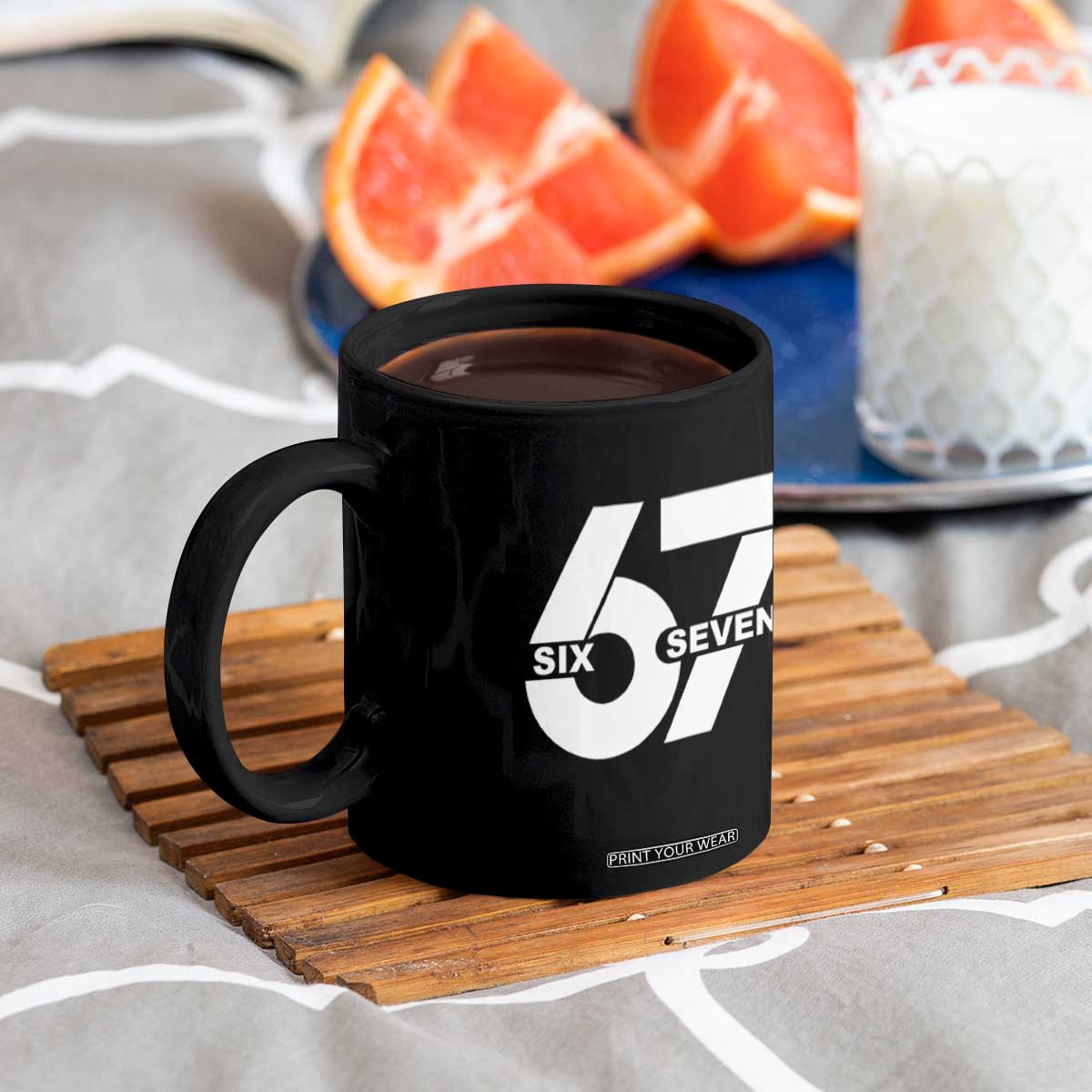 Funny Six Seven 67 Meme Coffee Mug Bold Graphic TS02 Print Your Wear