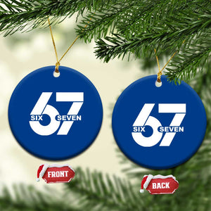 Funny Six Seven 67 Meme Ceramic Ornament Bold Graphic TS02 1pc Blue Print Your Wear