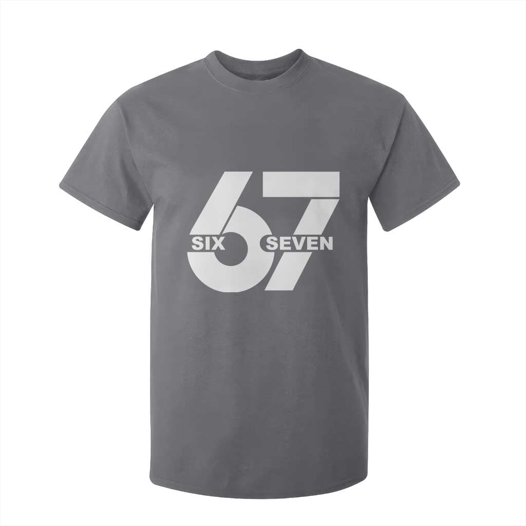 Funny Six Seven 67 Meme T Shirt For Kid Bold Graphic TS02 Charcoal Print Your Wear