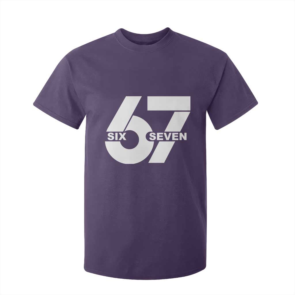 Funny Six Seven 67 Meme T Shirt For Kid Bold Graphic TS02 Purple Print Your Wear