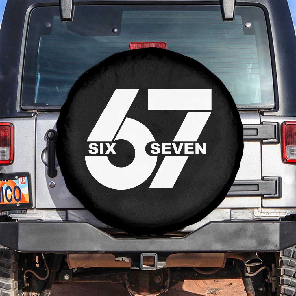 Funny Six Seven 67 Meme Spare Tire Cover Bold Graphic TS02 No hole Black Print Your Wear