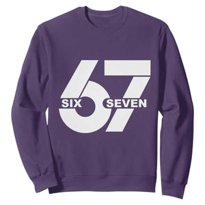 Funny Six Seven 67 Meme Sweatshirt Bold Graphic TS02 Purple Print Your Wear