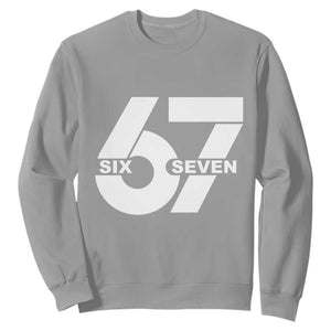 Funny Six Seven 67 Meme Sweatshirt Bold Graphic TS02 Sport Gray Print Your Wear