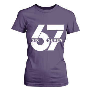 Funny Six Seven 67 Meme T Shirt For Women Bold Graphic TS02 Purple Print Your Wear