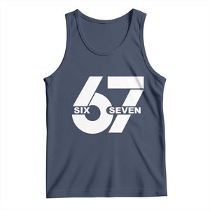 Funny Six Seven 67 Meme Tank Top Bold Graphic TS02 Navy Print Your Wear