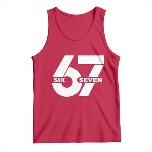 Funny Six Seven 67 Meme Tank Top Bold Graphic TS02 Red Print Your Wear