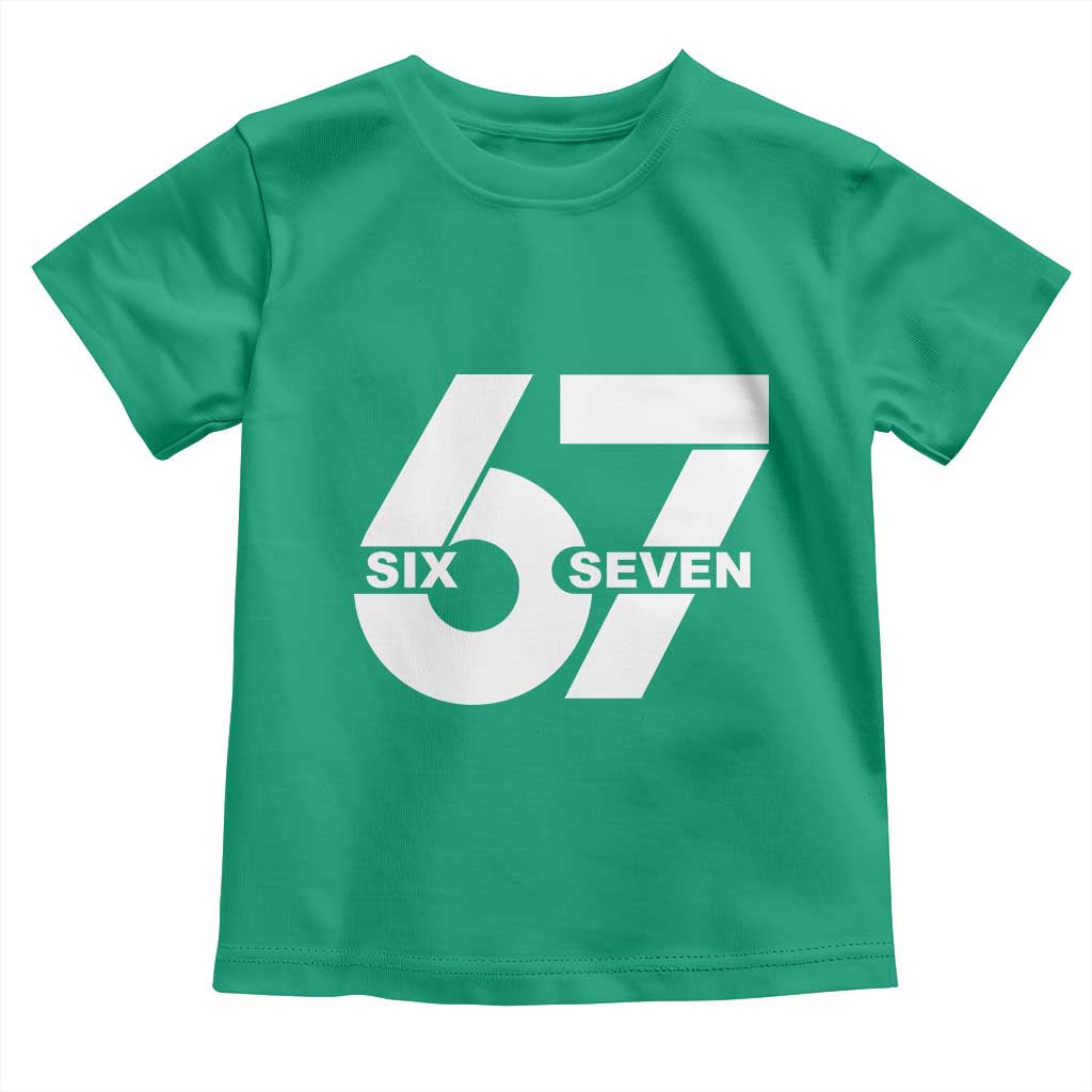Funny Six Seven 67 Meme Toddler T Shirt Bold Graphic TS02 Irish Green Print Your Wear