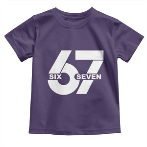 Funny Six Seven 67 Meme Toddler T Shirt Bold Graphic TS02 Purple Print Your Wear
