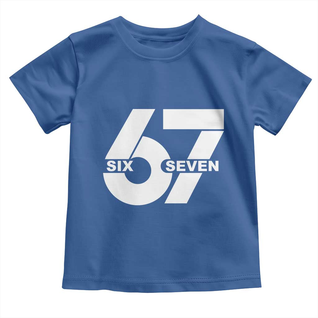 Funny Six Seven 67 Meme Toddler T Shirt Bold Graphic TS02 Royal Blue Print Your Wear