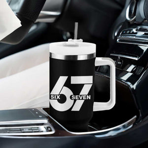 Funny Six Seven 67 Meme Tumbler With Handle Bold Graphic TS02 Print Your Wear