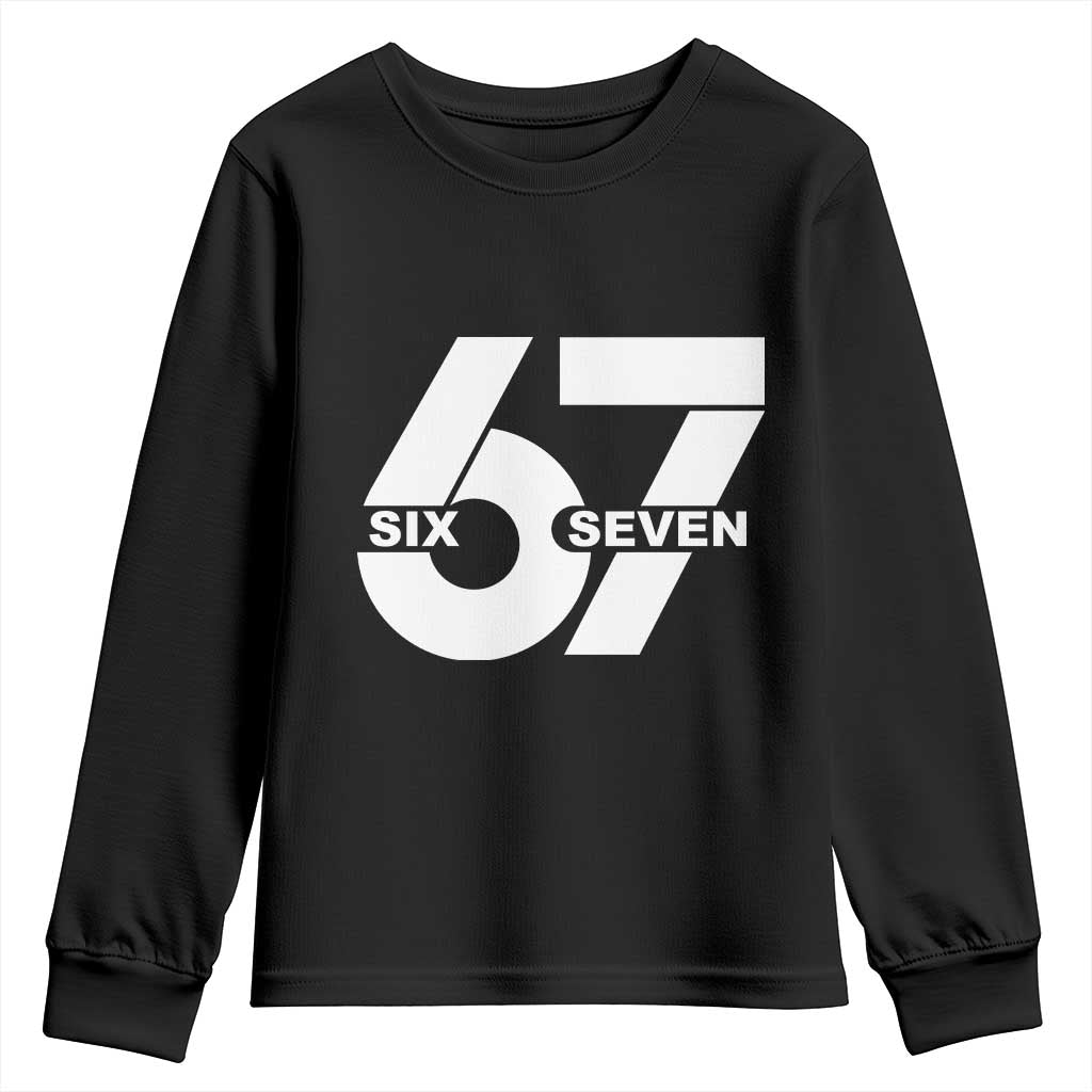 Funny Six Seven 67 Meme Youth Sweatshirt Bold Graphic TS02 Black Print Your Wear