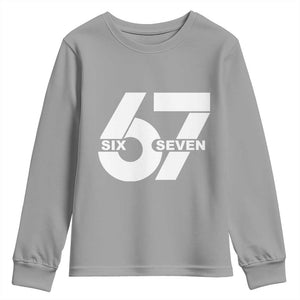 Funny Six Seven 67 Meme Youth Sweatshirt Bold Graphic TS02 Sport Gray Print Your Wear