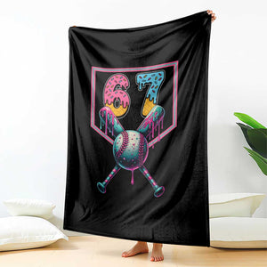 Funny Six Seven Baseball Drip Throw Blanket Number 67 Meme Drippy Bats TS02 Print Your Wear