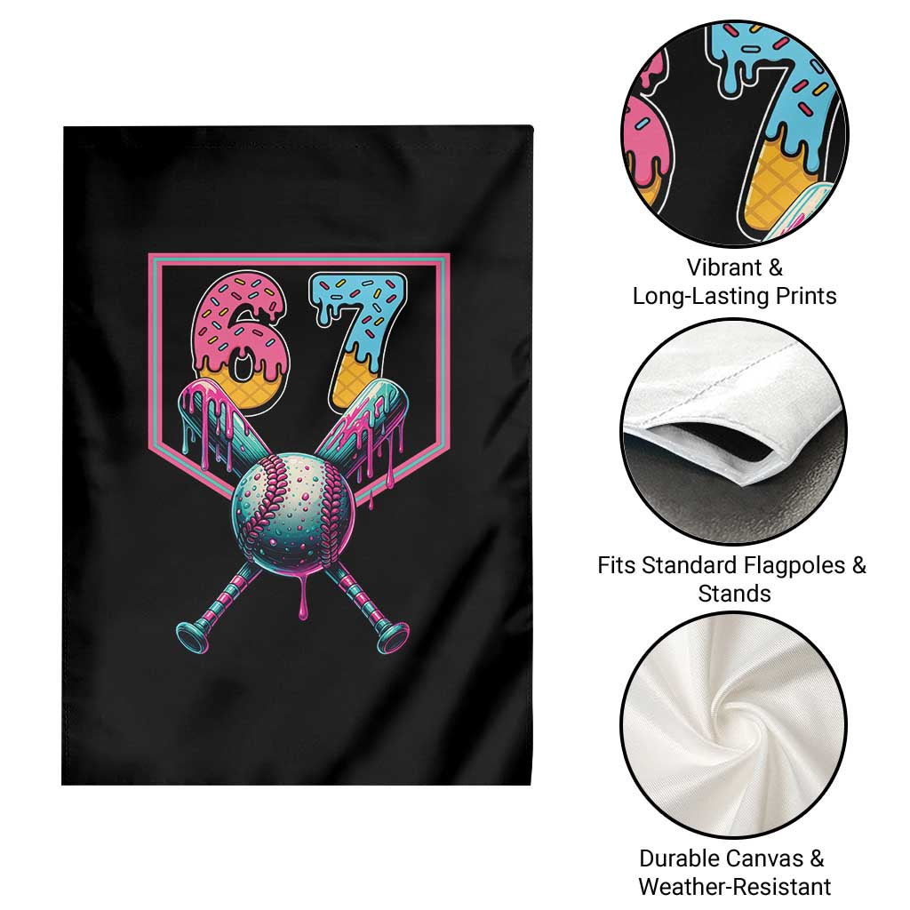 Funny Six Seven Baseball Drip Garden Flag Number 67 Meme Drippy Bats TS02 Print Your Wear