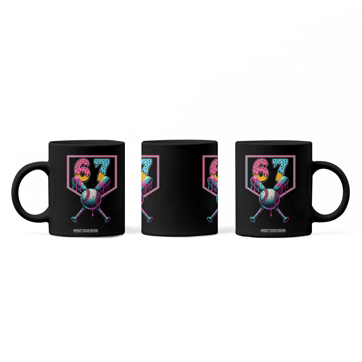 Funny Six Seven Baseball Drip Coffee Mug Number 67 Meme Drippy Bats TS02 Print Your Wear