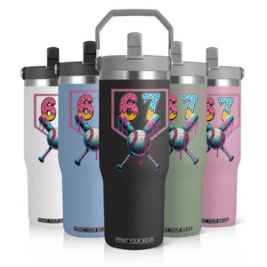 Funny Six Seven Baseball Drip Flip Straw Tumbler Number 67 Meme Drippy Bats TS02 Print Your Wear