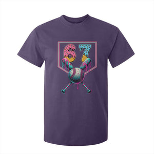 Funny Six Seven Baseball Drip T Shirt For Kid Number 67 Meme Drippy Bats TS02 Purple Print Your Wear