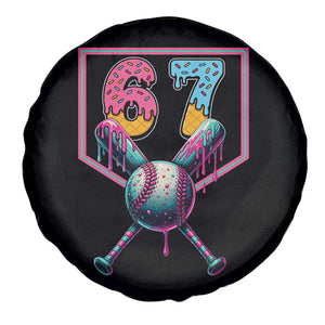 Funny Six Seven Baseball Drip Spare Tire Cover Number 67 Meme Drippy Bats TS02 Print Your Wear