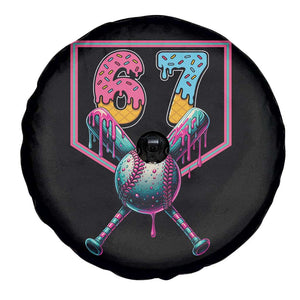 Funny Six Seven Baseball Drip Spare Tire Cover Number 67 Meme Drippy Bats TS02 Print Your Wear