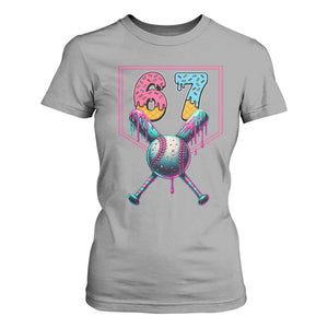Funny Six Seven Baseball Drip T Shirt For Women Number 67 Meme Drippy Bats TS02 Sport Gray Print Your Wear