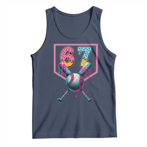 Funny Six Seven Baseball Drip Tank Top Number 67 Meme Drippy Bats TS02 Navy Print Your Wear