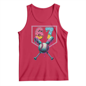 Funny Six Seven Baseball Drip Tank Top Number 67 Meme Drippy Bats TS02 Red Print Your Wear