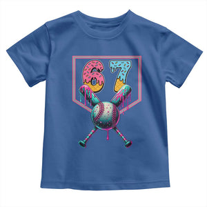 Funny Six Seven Baseball Drip Toddler T Shirt Number 67 Meme Drippy Bats TS02 Royal Blue Print Your Wear