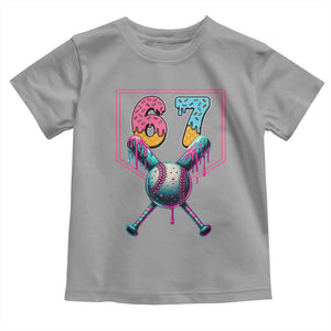Funny Six Seven Baseball Drip Toddler T Shirt Number 67 Meme Drippy Bats TS02 Sport Gray Print Your Wear